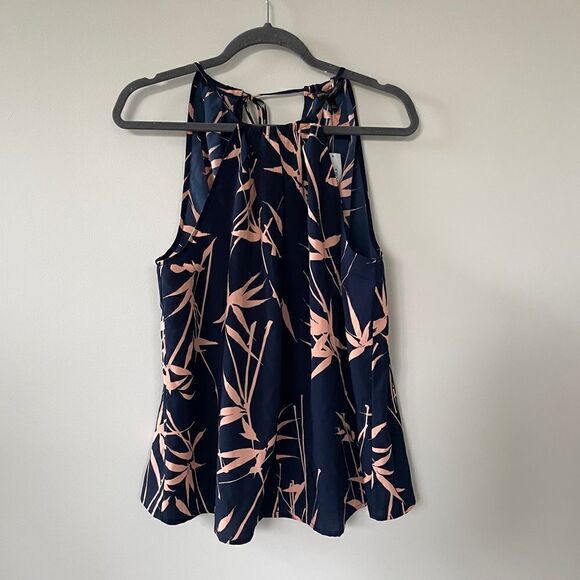 Banana Republic Floral Tropical Tie Tank Top NWT L - Picture 5 of 11